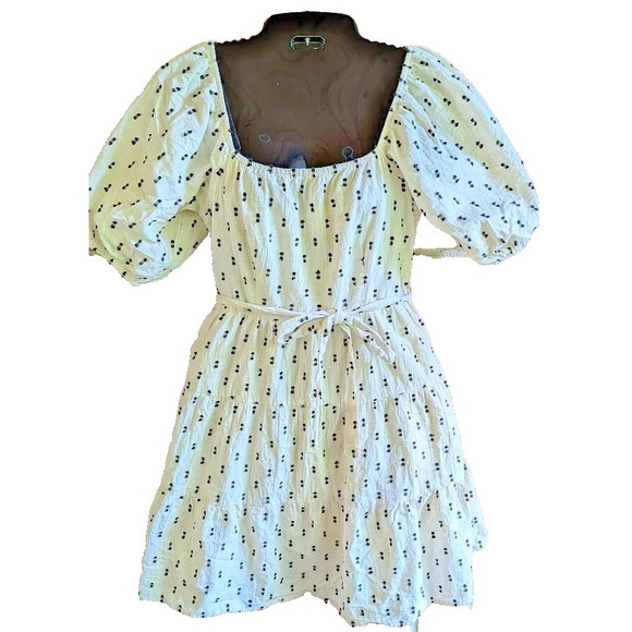 Sim & Sam Dresses & Skirts - Tiered Dress L Linen Blend Peasant Milkmaid Cottagecore Feminine Coquette Fairy